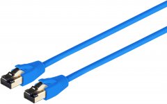 Patchkabel CAT 8.1 F/FTP LSZH blau 0,25m - RJ45 Stecker auf RJ45 Stecker (8P8C), EIA/TIA 568B
