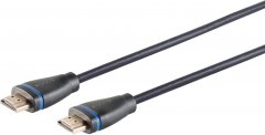 High Speed HDMI Kabel, 4K, Eco, sw/blau, 7,5m, schwarz - AWG 30, HDMI-A Stecker auf HDMI-A Stecker