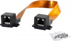 Fensterdurchf�hrung, RJ-45 Verbinder, 0,3m, bronze - RJ-45 Buchse auf RJ-45 Buchse, 8 \(1:1\), flach