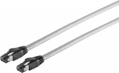 Patchkabel CAT 8.1 F/FTP LSZH grau 1m - RJ45 Stecker auf RJ45 Stecker (8P8C), EIA/TIA 568B