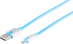 USB-A auf Micro-B Ladekabel USB 2.0 PVC blau 2m Smartphone - USB Micro-B Ladekabel, USB 2.0, 480