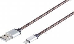USB-A auf 8-Pin Ladekabel USB 2.0 Nylon braun 0,9m Smartphone - USB Micro-B Ladekabel, USB 2.0, 480