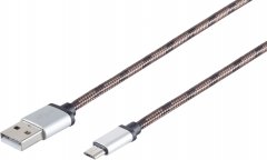 USB-A auf Micro-B Ladekabel USB 2.0 Nylon braun 0,9m Smartphone - USB Micro-B Ladekabel, USB 2.0