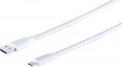 USB-A Adapterkabel USB-C 3.0 SuperSpeed 5Gbps 56k? wei� 3m vernickelt - USB-A auf USB-C, 3.0