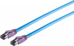 Patchkabel CAT 8.1 S/FTP LSZH blau 0,25m - RJ45 Stecker auf RJ45 Stecker (8P8C), EIA/TIA 568B