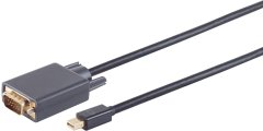 Mini DisplayPort 1.2 Adapterkabel, VGA, 3,0m - Mini DisplayPort Stecker auf VGA Buchse, 1920x1080