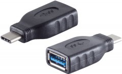 USB-C Adapter USB-A Buchse 3.0 OTG SuperSpeed 5Gbps PVC schwarz - USB-C OTG Adapter, USB 3.0