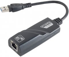 USB-A LAN Adapter RJ-45 Buchse USB 3.0 Gigabit Ethernet 1Gbps Plug Play schwarz - RJ-45 Buchse
