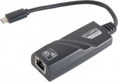 USB-C LAN Adapter RJ-45 Buchse USB 3.0 Gigabit Ethernet 1Gbps Plug Play schwarz - RJ-45 Buchse