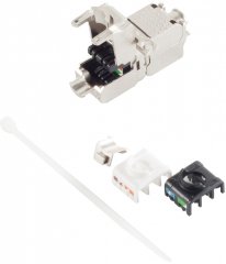 LSA Verbinder, Cat. 6A, STP, werkzeuglos, silber - Schneidklemme \(LSA\) auf Schneidklemme \(LSA\)