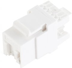 RJ-45 Keystone, Cat. 6, UTP, Staubs, werkzeuglos, wei� - Schneidklemme \(LSA\) auf RJ-45 Buchse
