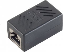 RJ-45 Verbinder, STP, PVC, schwarz - RJ-45 Buchse auf RJ-45 Buchse, 1:1 \(8-polig\) - Cat. 5E