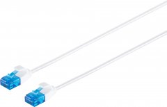 Patchkabel Cat. 6 slim, U/UTP, weiß, 7,5m - PVC, RJ-45 Stecker auf RJ-45 Stecker, 250 MHz, 1 Gbit/s
