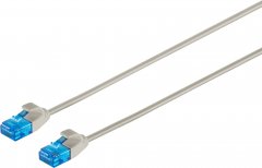 Patchkabel Cat. 6 slim, U/UTP, grau, 5m - PVC, RJ-45 Stecker auf RJ-45 Stecker, 250 MHz, 1 Gbit/s