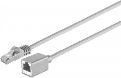 RJ45 Verlängerung, Cat. 7, LSZH, grau, 10m - LSZH (Halogenfrei), RJ-45 Stecker auf RJ-45 Buchse