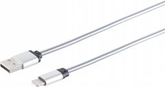 USB-A auf 8-Pin Ladekabel Steel silber USB 2.0 Smartphone Tablet 1m - USB-A auf 8-Pin, Ladekabel
