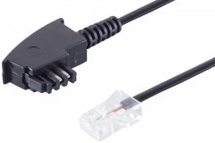 Telefonkabel TAE-F-Stecker RJ45-Stecker (A-4 B-5) 2 m schwarz - TAE-F auf RJ45, Telefonkabel, NTBA