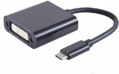 USB-C Adapter DVI-I Buchse DP Alt Mode 4K 30Hz ABS vergoldet schwarz 10cm - Adapter 8-Pin auf 3,5mm
