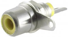 Cinch Einbaubuchse l�tbar gelb Kunststoff RCA Platteneinbau - Cinch Einbaubuchse, RCA Phono