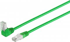 Patchkabel cat 6 S/FTP PIMF 90°-gerade grün 1,0m - Winkel RJ45 Stecker - Gerade RJ45 Stecker