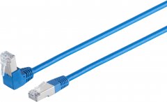 Patchkabel cat 6 S/FTP PIMF 90°-gerade blau 5,0m - Winkel RJ45 Stecker - Gerade RJ45 Stecker