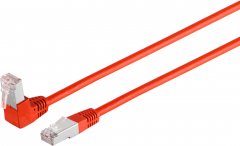 Patchkabel cat 6 S/FTP PIMF 90�-gerade rot 7,5m - Winkel RJ45 Stecker - Gerade RJ45 Stecker