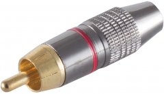 Cinchstecker Bronze-Metall l�tbar rot RCA DIY 6mm - Cinch L�tstecker Bronzemetall, RCA Phono, Audio