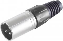 XLR Stecker 3-polig gerade l�tbar schwarz Cannon Mikrofon - XLR Stecker 3-polig, l�tbar, Mikrofon