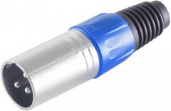 XLR Stecker 3-polig gerade l�tbar blau Cannon Mikrofon - XLR Stecker 3-polig, l�tbar, Mikrofon PA
