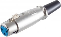 XLR Kupplung 3-polig mit Zugentlastung l�tbar schwarz Cannon Mikrofon - XLR Kupplung 3-polig