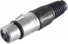 XLR Kupplung 3-polig gerade l�tbar schwarz Cannon Mikrofon - XLR Kupplung 3-polig, l�tbar, Mikrofon