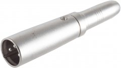 XLR Adapter XLR-Stecker auf Klinkenkupplung 6,3 mm Stereo lötbar schwarz Cannon Mikrofon - XLR auf