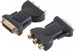 DVI-I Adapter, 3x Cinch Buchse, YPbPr, Analog - DVI-I Buchse auf 3x Cinch Stecker \(YPbPr\)