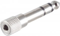 Adapter Klinkenstecker Stereo 6,3 mm auf Klinkenkupplung Stereo 3,5 mm, Metall Audio - 6,3mm Stereo