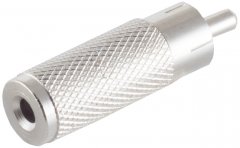 Adapter Cinchstecker auf Klinkenkupplung Mono 3,5 mm, Metall Audio - Audioadapter Cinch auf Klinke