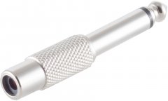 Adapter Klinkenstecker Mono 6,3 mm auf Cinchkupplung, Metall Audio - Audioadapter RCA auf Klinke