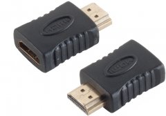 Adapter HDMI-Stecker / HDMI-Buchse verg. - HDMI-A Stecker auf HDMI-A Buchse, vergoldet, 4K