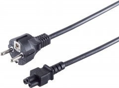 Netzkabel Schutzkontaktstecker auf IEC C5 Buchse 1,8 m schwarz Stromkabel - Schutzkontakt auf IEC