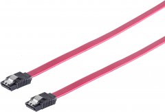 SATA 3Gb/s Verbindungskabel, Metallclip, rot, 0,3m - SATA 3Gb/s Verbindungskabel, mit Metallclip