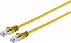 Cat.7 Flachkabel (Slim), PIMF/S-FTP, gelb, 0,25 m, RJ-45, 10-Gbit/s-Netzwerk - 600MHz, 10-Gbit/s, S/