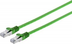 Cat.7 Flachkabel (Slim), PIMF/S-FTP, grün, 0,5 m, RJ-45, 10-Gbit/s-Netzwerk - 600MHz, 10-Gbit/s, S/F