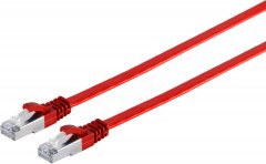 Cat.7 Flachkabel (Slim), PIMF/S-FTP, rot, 5 m, RJ-45, 10-Gbit/s-Netzwerk - 600MHz, 10-Gbit/s, S/FTP