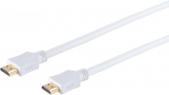 HDMI Kabel, 4K, verg, weiß, 7,5m - HDMI-A Stecker auf HDMI-A Stecker, 4K (60Hz), HDCP 2.2