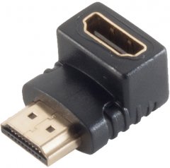HDMI-Winkeladapter, Stecker/Buchse, Abgang unten, vergoldet - HDMI-Winkeladapter Stecker/Buchse