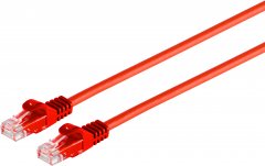 RJ45 Patchkabel CAT 7 Rohkabel UTP rot 0,25m - PVC, RJ45 Stecker auf RJ45 Stecker (8P8C), 600 MHz