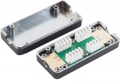 Cat.7 LSA-Anschlussbox mit LSA-Verbinder, f�r Netzwerkverkabelung, schwarz - Cat.6