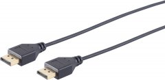 DisplayPort 1.2 Verbindungskabel, 4K, slim, 0,5m, schwarz - 4K2K (60Hz), 4:4, HDCP 1.3, 1.1