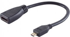 Micro HDMI Adapter, HDMI-A Buchse, PVC, schwarz - HDMI-D Stecker auf HDMI-A Buchse, 4K2K \(60 Hz\)