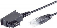 TAE-F Adapterkabel, RJ-45, 8/2, schwarz, 20m - TAE-F Stecker auf RJ-45 Stecker (8/2), DSL, Telefon