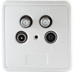 Antennendose BK+2�SAT Einzeldose \(Stichdose\) 4-fach 1dB DC-Durchlass Auf- und Unterputz